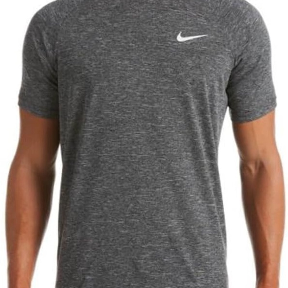 Men's Nike Dri-FIT UPF 40+ Hydroguard
Short Sleeve Swim Tee in grey heather. - Picture 2 of 6